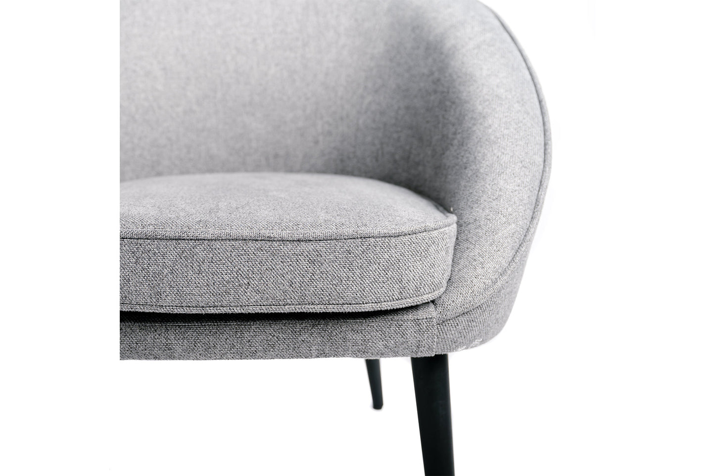 Sillón Lounge Oficina, Dormitorio, Salón Cómodo Tejido Gris Industrial Pata De Madera 73x67x76cm- Muebles De Salón_3