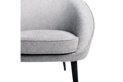 Sillón Lounge Oficina, Dormitorio, Salón Cómodo Tejido Gris Industrial Pata De Madera 73x67x76cm- Muebles De Salón_3