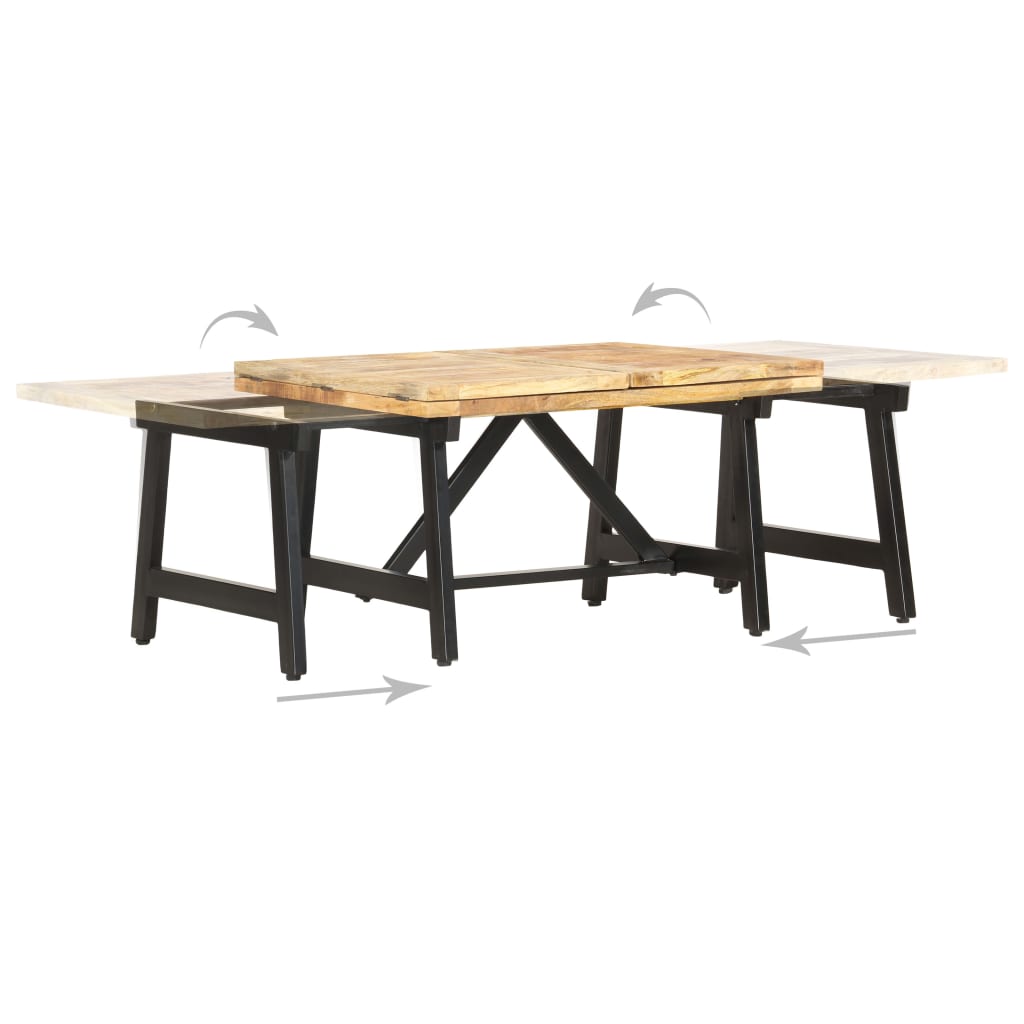 Mesa De Centro Extensible Madera Maciza De Mango 160x70x45 Cm_1