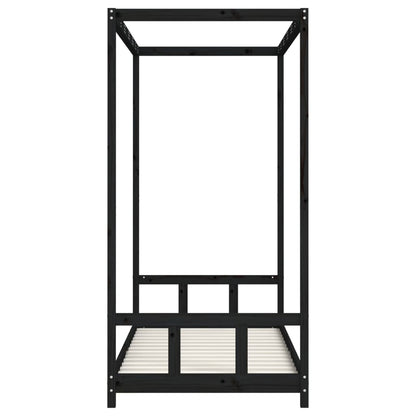 Estructura De Cama Para Niños Madera De Pino Negro 90x190 Cm / Vetonek_5