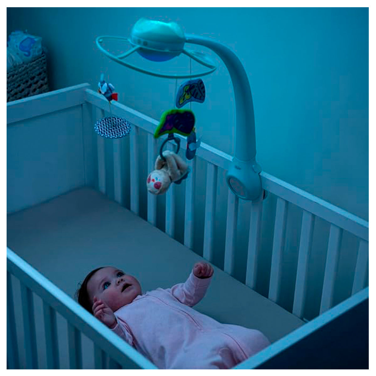 Infantino Proyector Musical Móvil 3-en-1, Luz Nocturna Y Proyector Cuna, 6 Melodías, 4 Sonidos Naturaleza, Verde_3