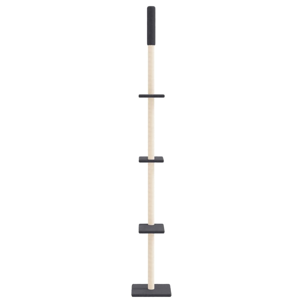 Vidaxl Árbol Rascador Gatos Suelo A Techo Gris Oscuro 267,5-297,5 Cm_3