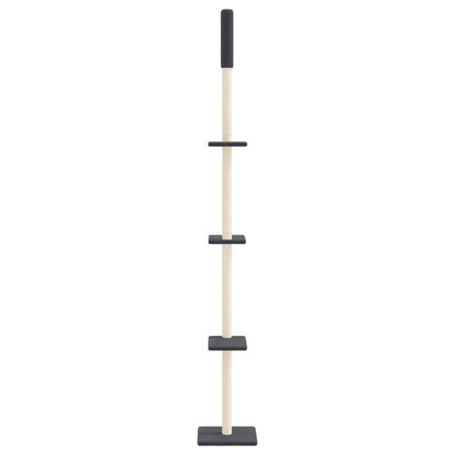Vidaxl Árbol Rascador Gatos Suelo A Techo Gris Oscuro 267,5-297,5 Cm_3