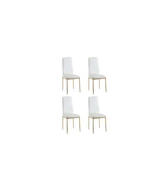 Pack De 4 Sillas Md-galera Tapizadas En Tejido Pu Blanco, 93cm(alto) 43cm(ancho) 42.5cm(la_0