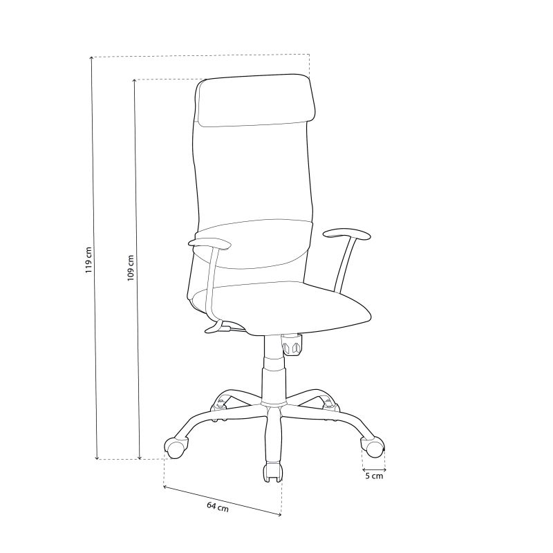 Silla De Oficina Neil Tejido, Cromado, 64 X 119 X 64_2