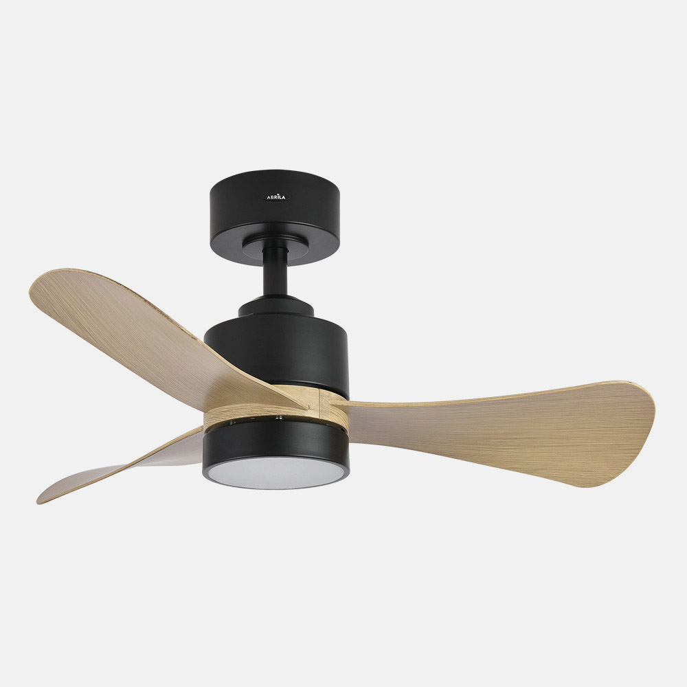 Ventilador Dc Zepelin 18w 1900lm Negro/madera Clara 3aspas 91d 3000-4000-6500k Remoto,memoria Y Temporizador_2