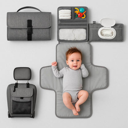 Bathby | Cambiador Portátil Y Plegable Para Bebé, Color Gris_1