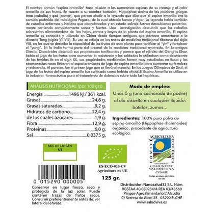 Espinheiro-mar 125 g, Salud Viva