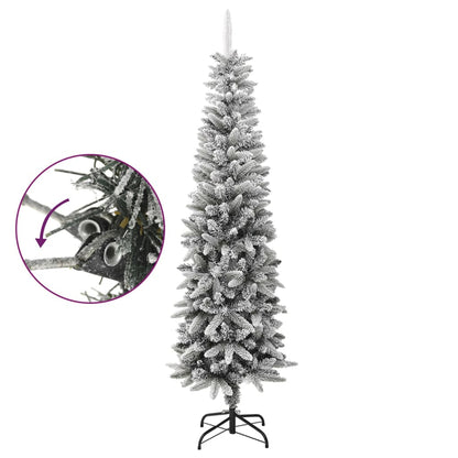 Vidaxl Árbol De Navidad Artificial Estrecho Con Nieve Pvc Y Pe 210 Cm_1