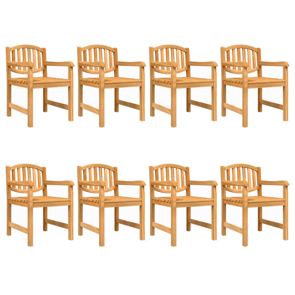 Vidaxl Sillas De Jardín 8 Uds Madera Maciza De Teca 58x59x88 Cm_0