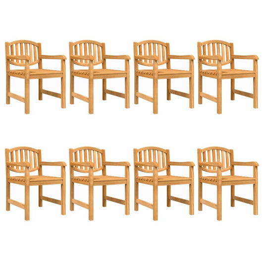 Vidaxl Sillas De Jardín 8 Uds Madera Maciza De Teca 58x59x88 Cm_0