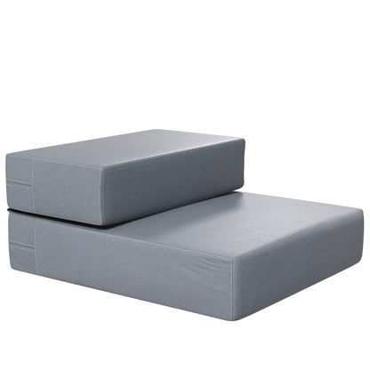 Pawhut Escalera Mascotas 2 Peldaños Cama De Perros Desmontable 45x39x20 Cm Gris_0