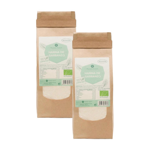 Embalagem de 2 Farinhas de Grão de Bico sem Glúten da Planeta Huerto, 1 kg