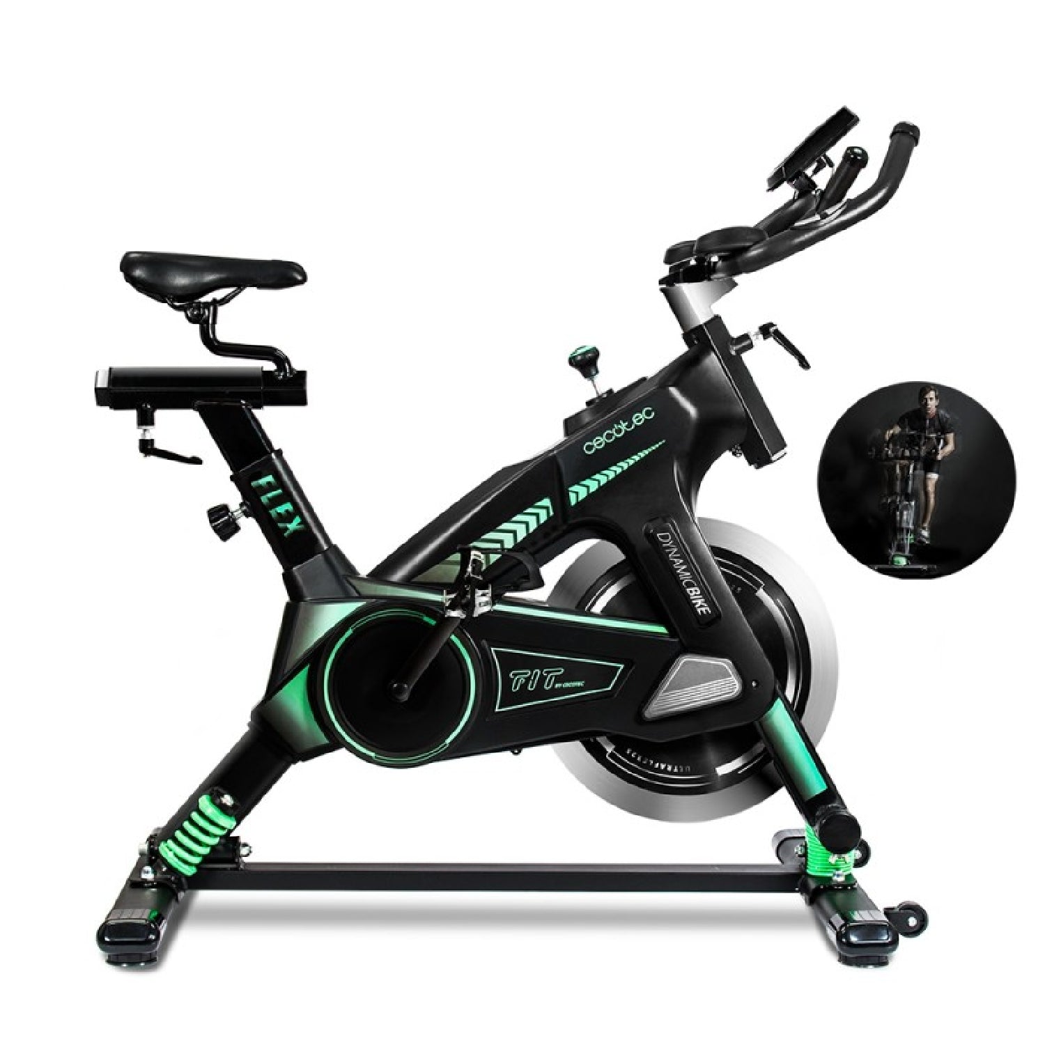 Cecotec Bicicleta Indoor Profesional Ultraflex 25. Sistema De Amortiguación Ultraflex Volante Inercia 25 Kg Ergonómica S_0
