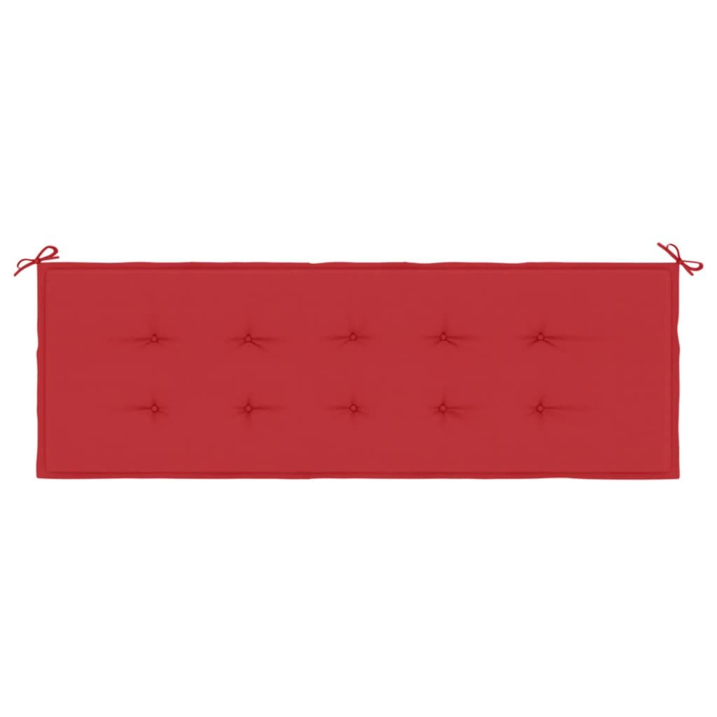 Vidaxl Cojín De Banco De Jardín Tela Oxford Rojo 150x50x3 Cm_3
