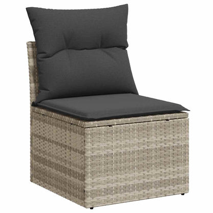 Set De Sofás Jardín Y Cojines 5 Pzas Ratán Sintético Gris Claro / Vetonek_5