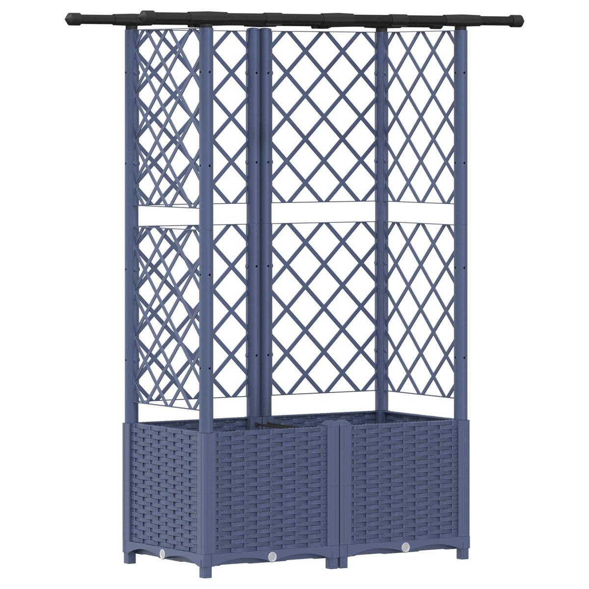 Cama Elevada Con Trellis Y Techo Gris 124 X 40 X 136 Cm Pp_0