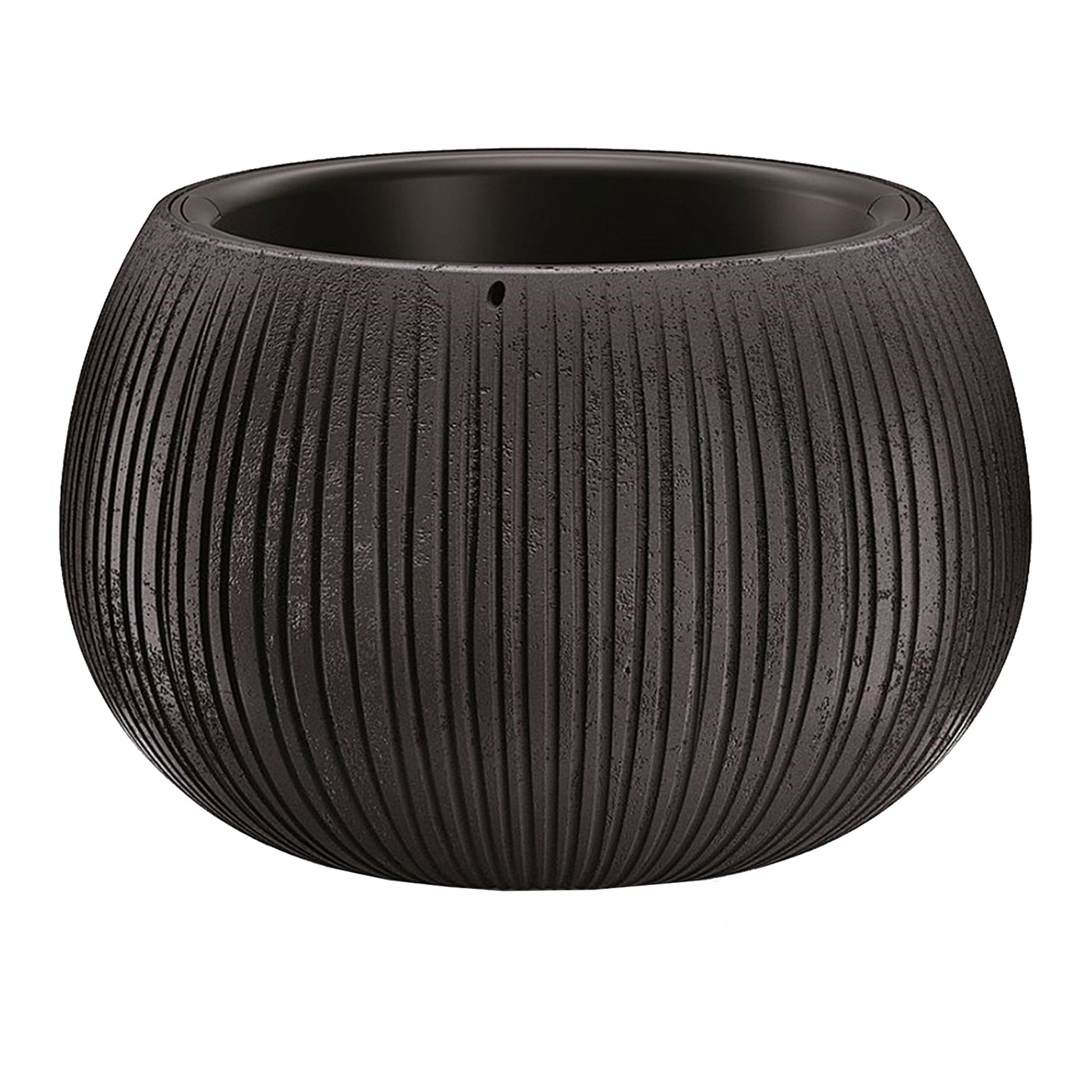 Prosperplast Beton Bowl De Plástico Con Depósito En Color Cemento Negro, 16,1 (alto) X 23,8 (ancho) X 23,8 (profundo) Cms