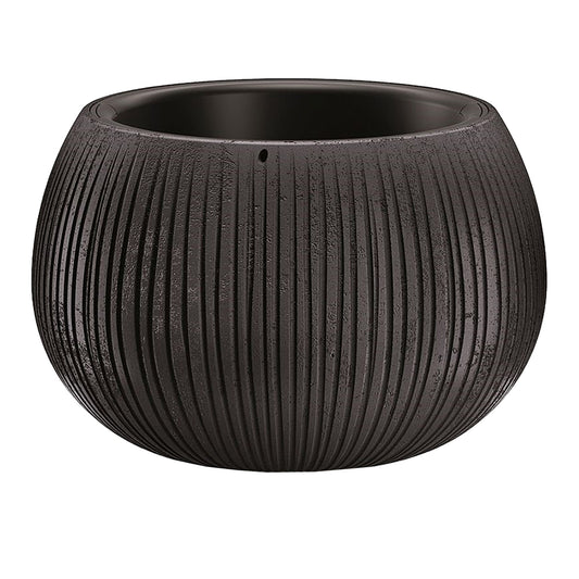 Prosperplast Beton Bowl De Plástico Con Depósito En Color Cemento Negro, 16,1 (alto) X 23,8 (ancho) X 23,8 (profundo) Cms