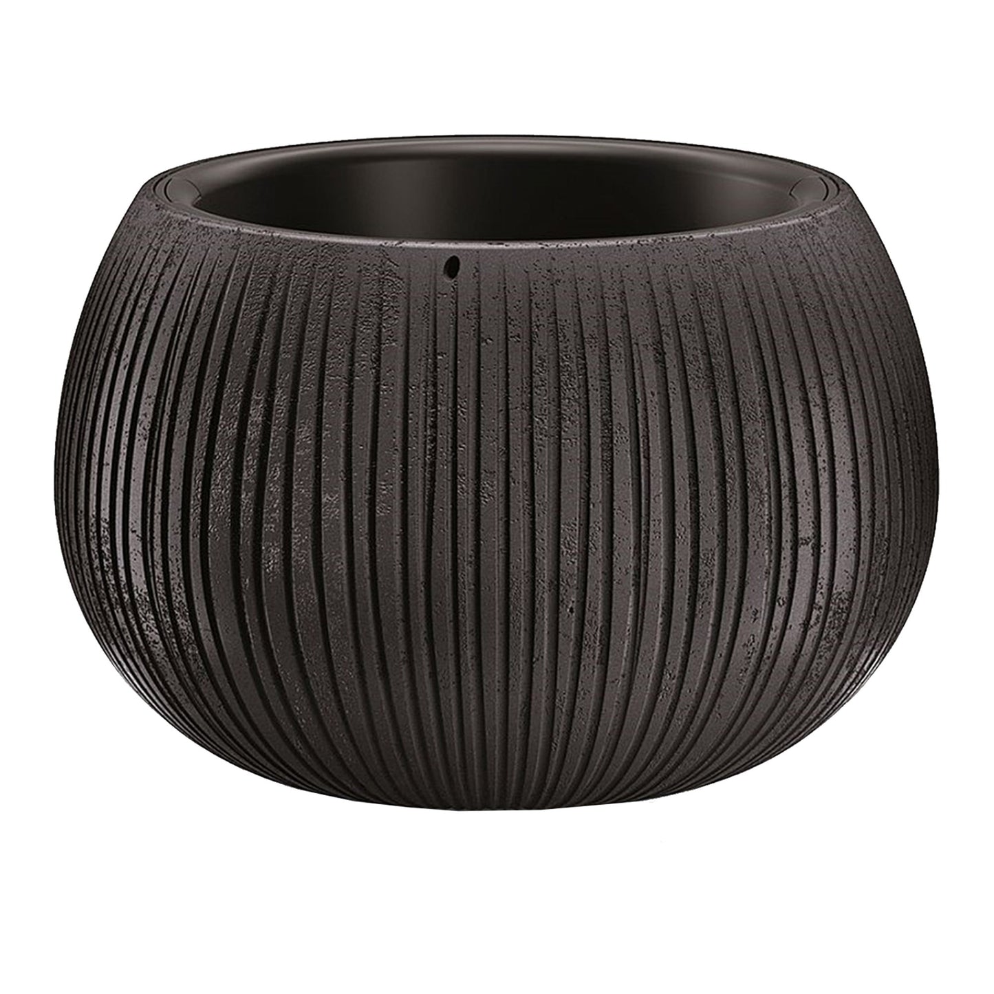 Prosperplast Beton Bowl De Plástico Con Depósito En Color Cemento Negro, 13,6 (alto) X 18 (ancho) X 18 (profundo) Cms