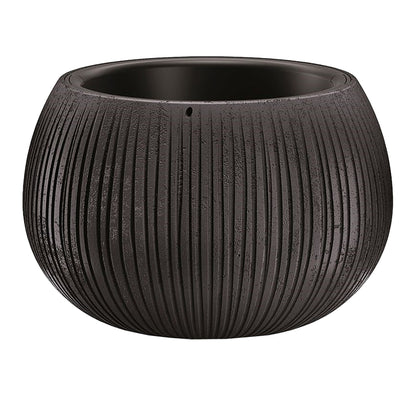 Prosperplast Beton Bowl De Plástico Con Depósito En Color Cemento Negro, 13,6 (alto) X 18 (ancho) X 18 (profundo) Cms