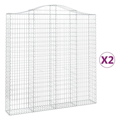 Cestas De Gaviones 2 Uds Forma De Arco Hierro 200x30x200/220 Cm_0