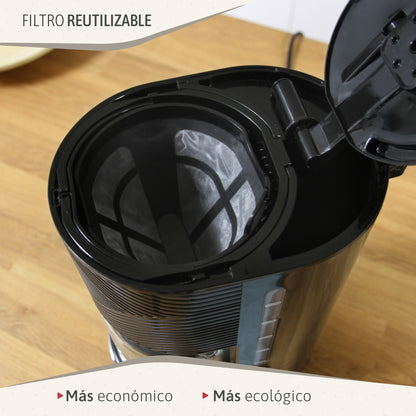 Briebe Cafetera Goteo 10 Tazas Máquina De Café Filtro Reutilizable, Función Mantener Caliente, 1,25 L, Cm1171blk,negro_3