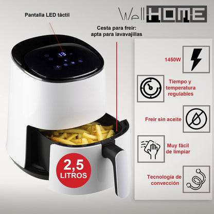 Airfryer Freidora De Aire Sin Aceite Naturfry Compact 2.5l 1450w Con Set De 14 Accesorios De Cocina_1