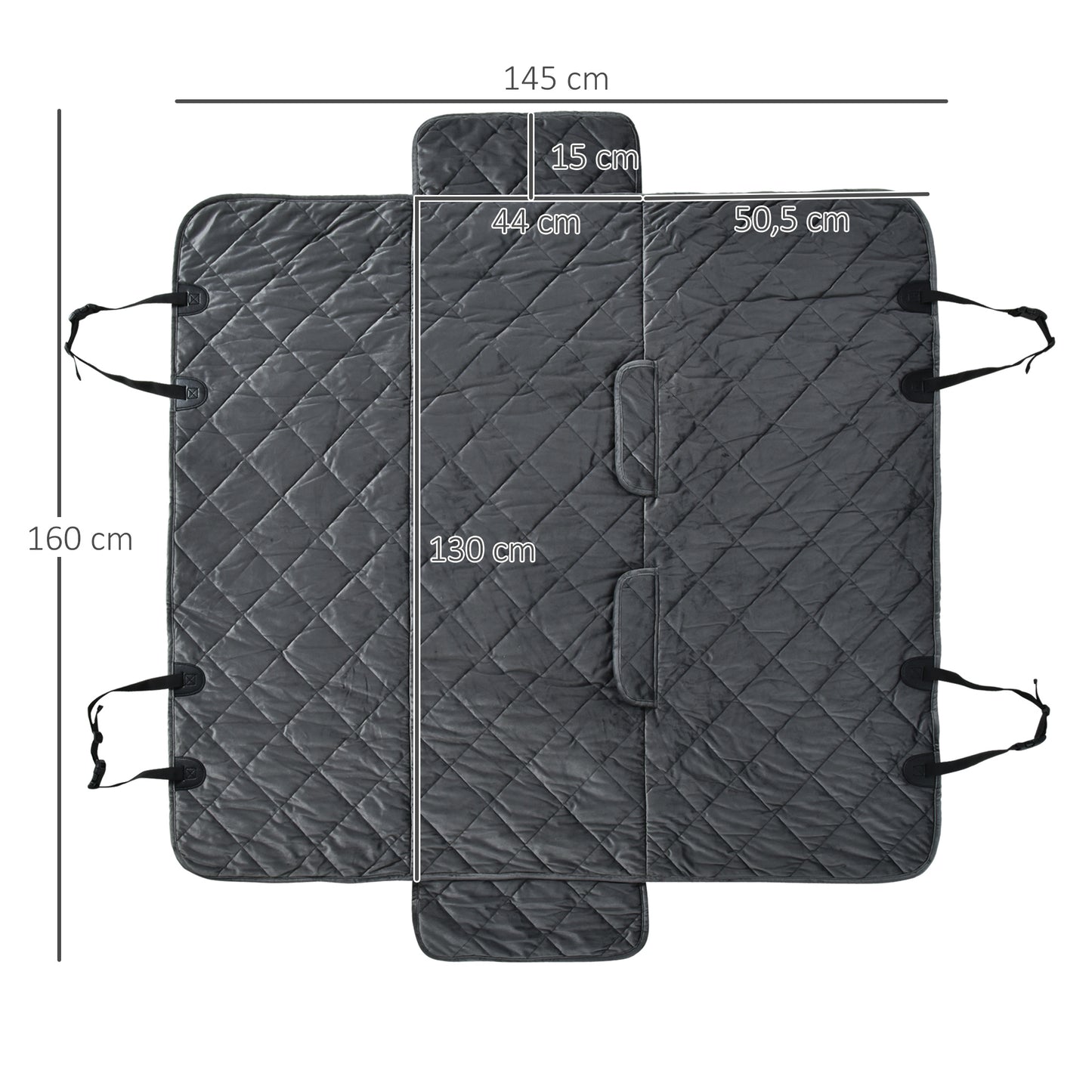 Pawhut Funda De Asiento De Coche Para Perros Antideslizante Con Anclajes_2