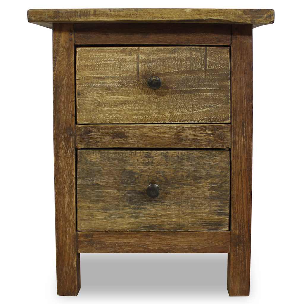 Mesita De Noche De Madera Maciza De Caoba 40x30x51 Cm_3