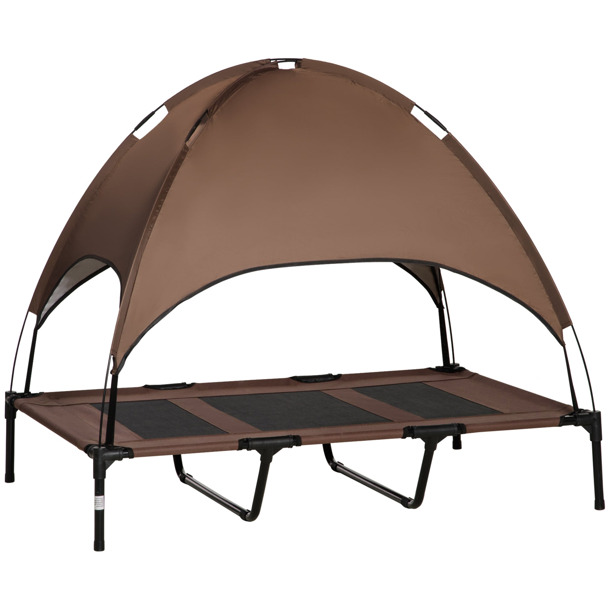 Pawhut Cama Elevada Para Mascotas Portátil Con Toldo Extraíble Exterior_0
