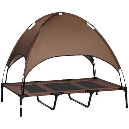 Pawhut Cama Elevada Para Mascotas Portátil Con Toldo Extraíble Exterior_0