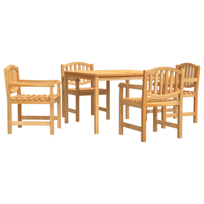 Juego De Comedor Para Jardín 5 Piezas Madera Maciza De Teca / Vetonek_4