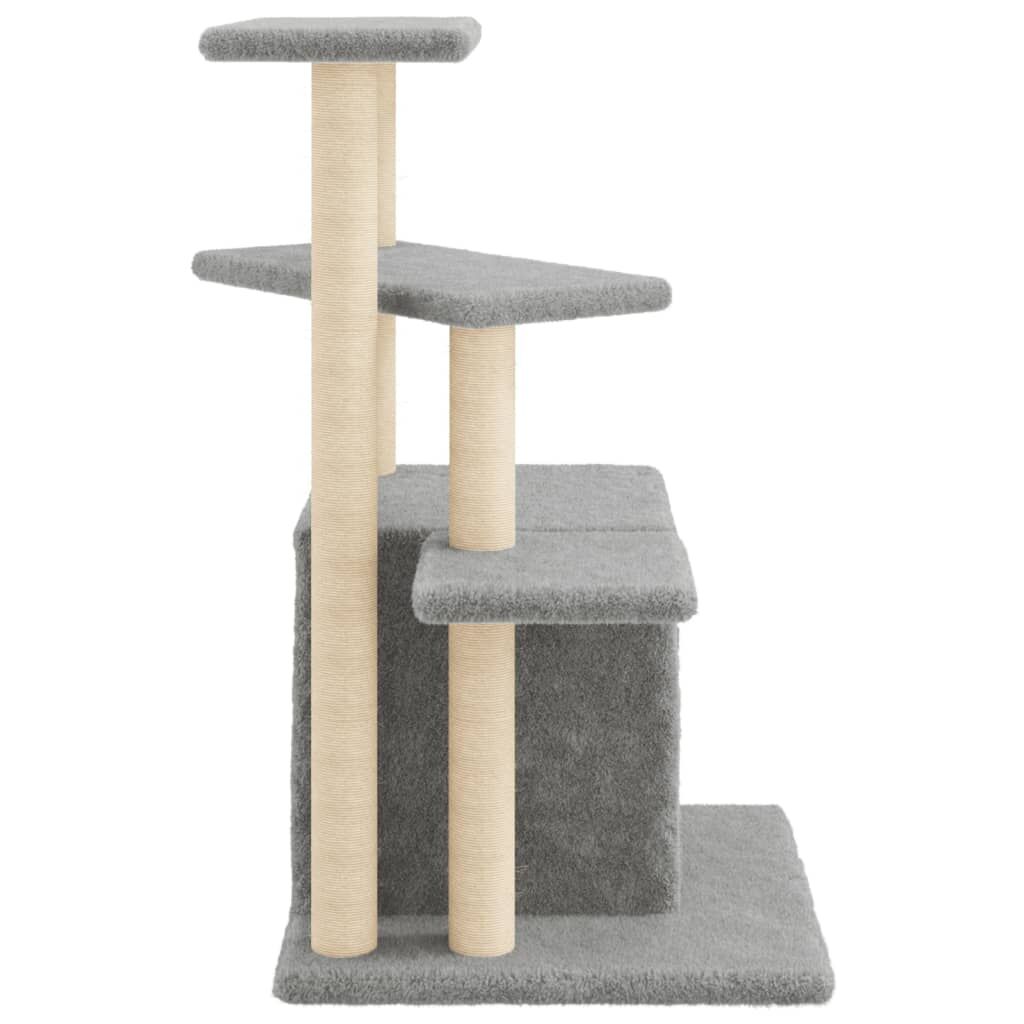 Vidaxl Rascador Para Gatos Con Postes De Sisal Gris Claro 83,5 Cm_4
