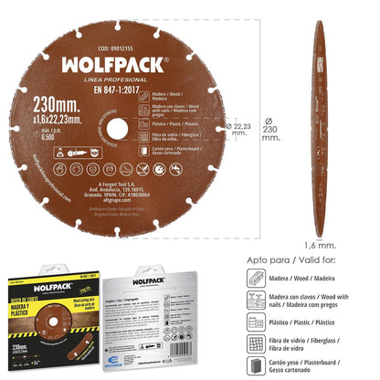 Disco Corte Madera / Plastico Ø 230 Mm. Filo De Carburo De Tungsteno_1
