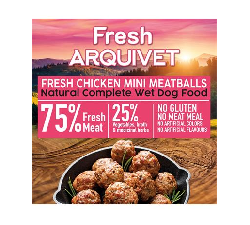 MINI Almôndegas de Frango Frescas Arquivet 200 g Mini almôndegas com frango, cenoura e ervilha