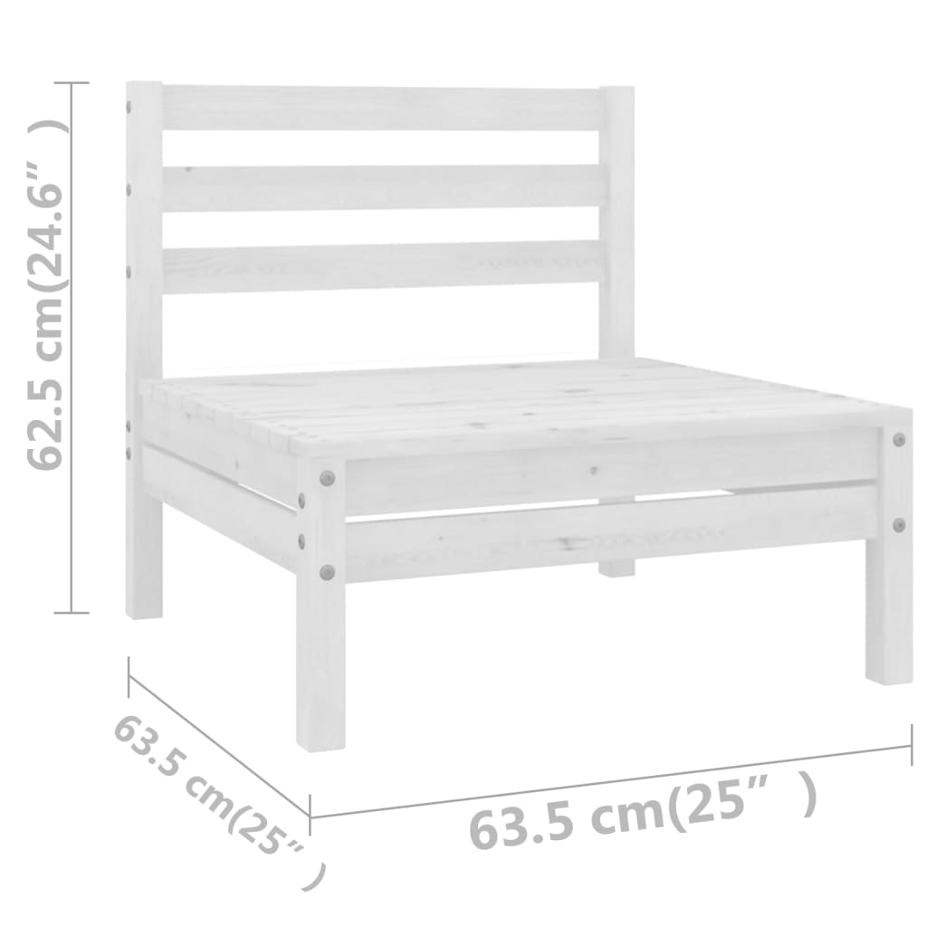 Juego De Muebles De Jardín 3 Piezas Madera Maciza Pino Blanco / Vetonek_0