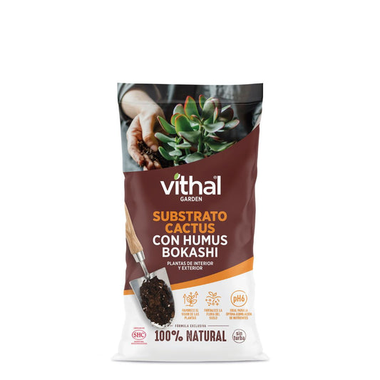 Substrato para cactos com húmus de Bokashi 2 L Vithal Garden
