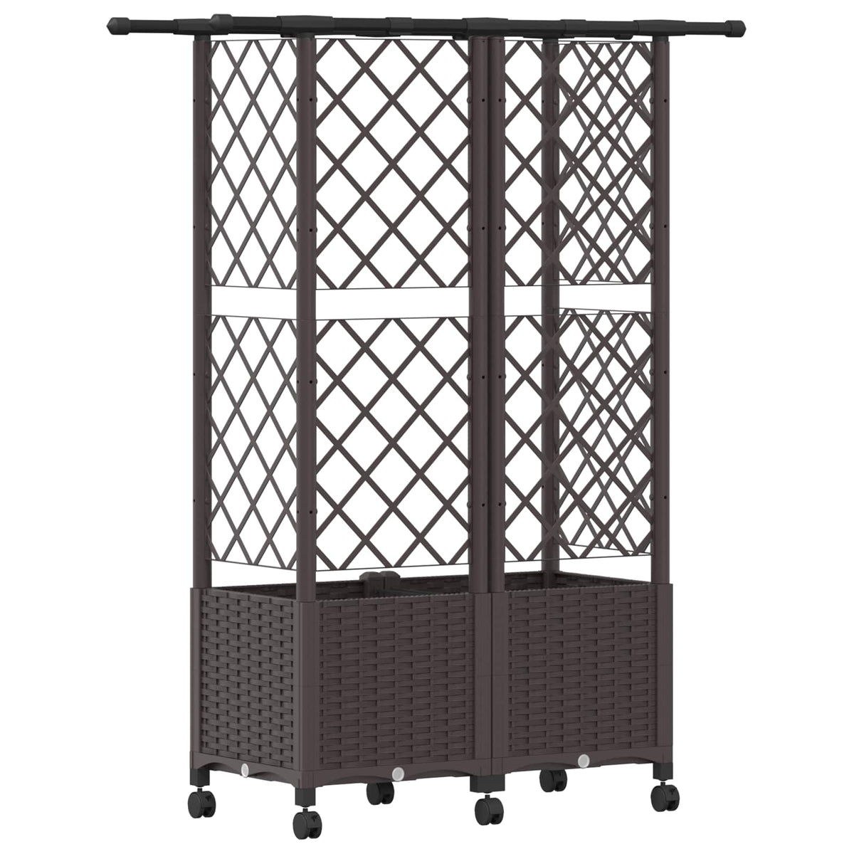 Cama Elevada Con Trellis Y Techo Marrón 124 X 40 X 142 Cm Pp_4