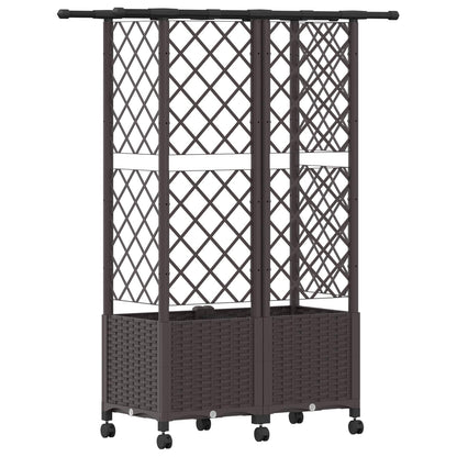 Cama Elevada Con Trellis Y Techo Marrón 124 X 40 X 142 Cm Pp_4