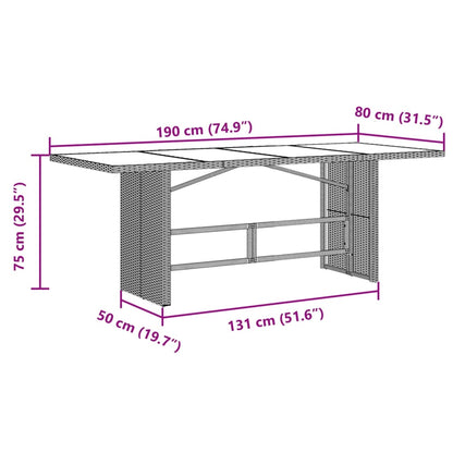 Set Comedor Jardín 7 Pzas Y Cojines Ratán Sintético Gris / Vetonek_5