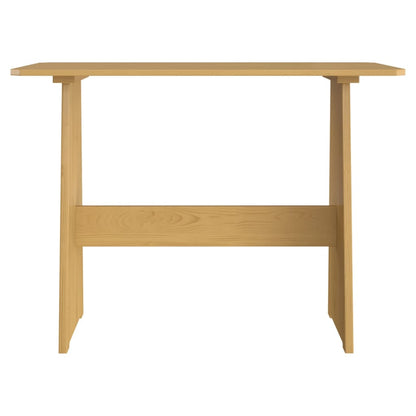 Mesa De Comedor Con Banco Reine Madera Maciza Pino Marrón Miel_4