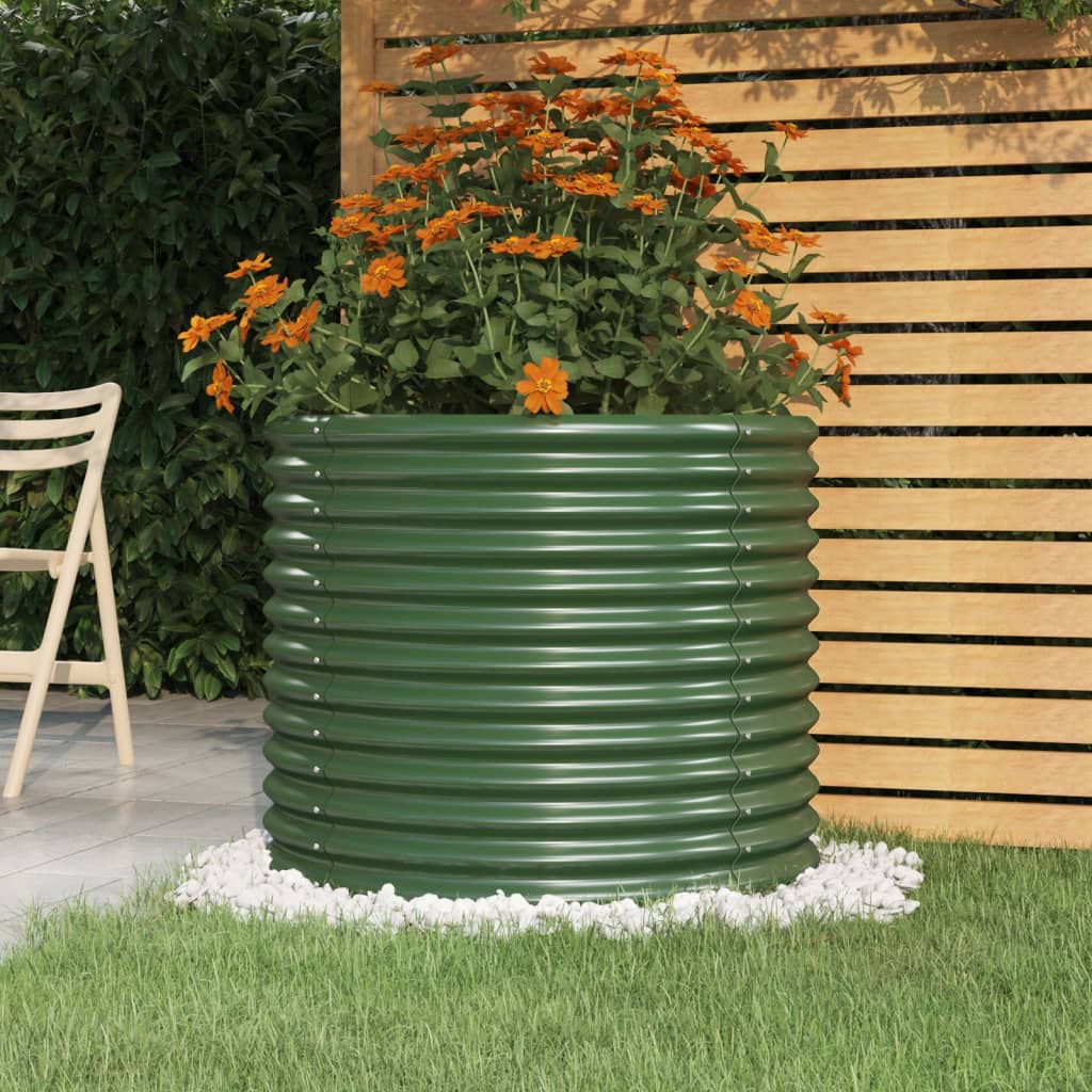 Jardinera De Acero Galvanizado Verde 80x80x68 Cm_1