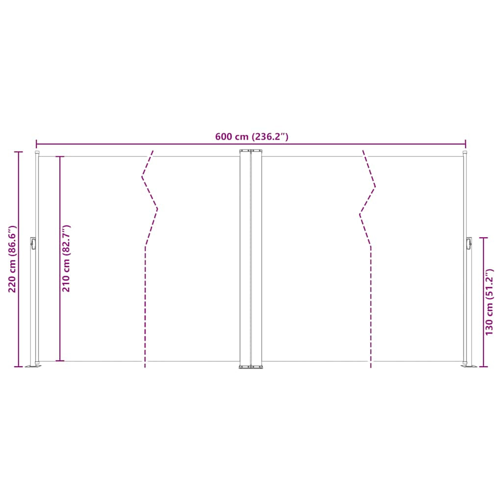Vidaxl Toldo Lateral Retráctil Antracita 220x600 Cm_2