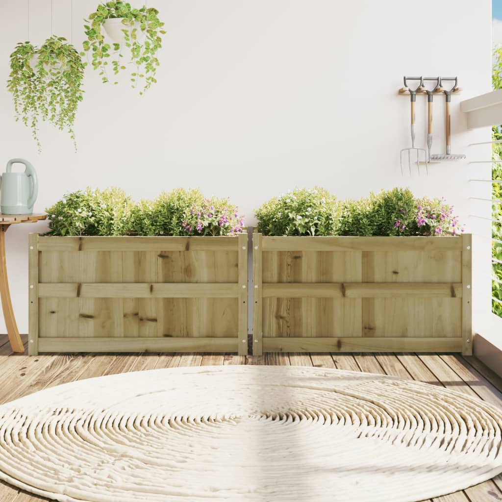Jardineras De Exterior 2 Unidades Madera Impregnada De Pino_2