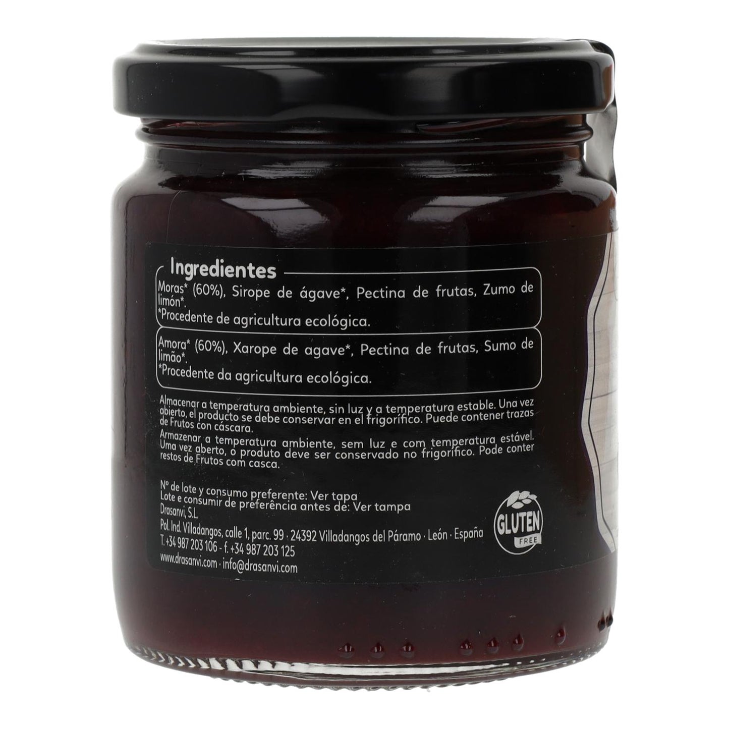 Geleia de amora extra sem açúcar biológica Ecosana 260 g