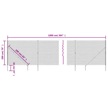 Cerca De Alambre Con Pinchos De Anclaje Verde 2x10 M / Vetonek_1
