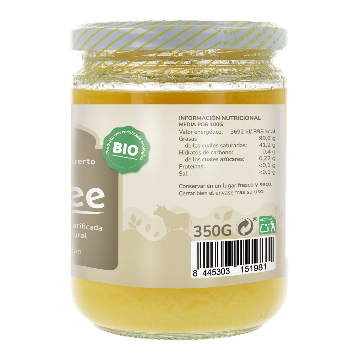 Manteiga clarificada Ghee ECO Planeta Huerto 850 g
