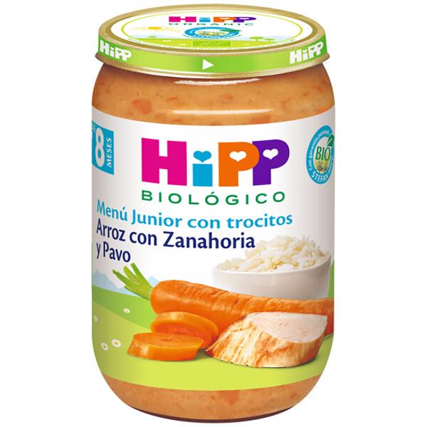 Embalagem x 3 Pote de arroz com cenoura e peru biológico +8 meses HiPP 220 g