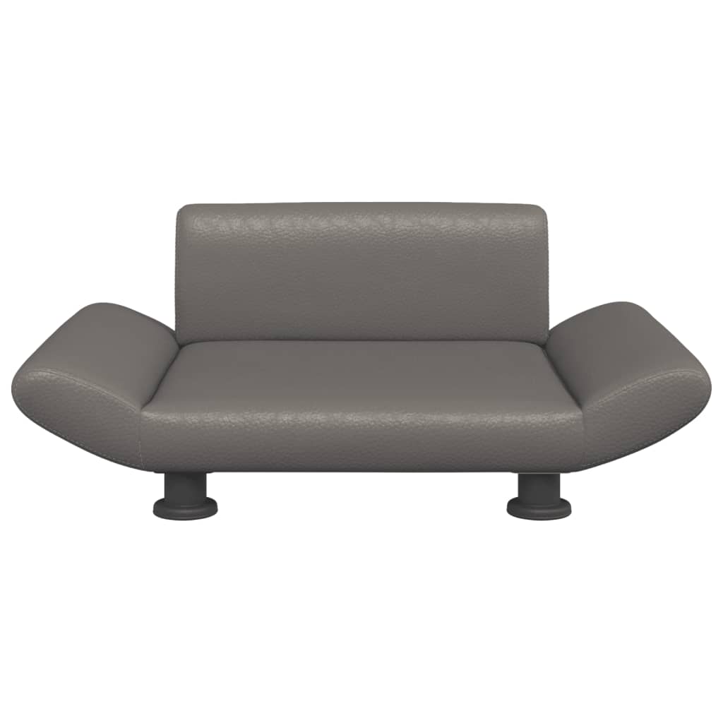 Cama Para Perros De Cuero Sintético Gris 70x45x28 Cm / Vetonek_0